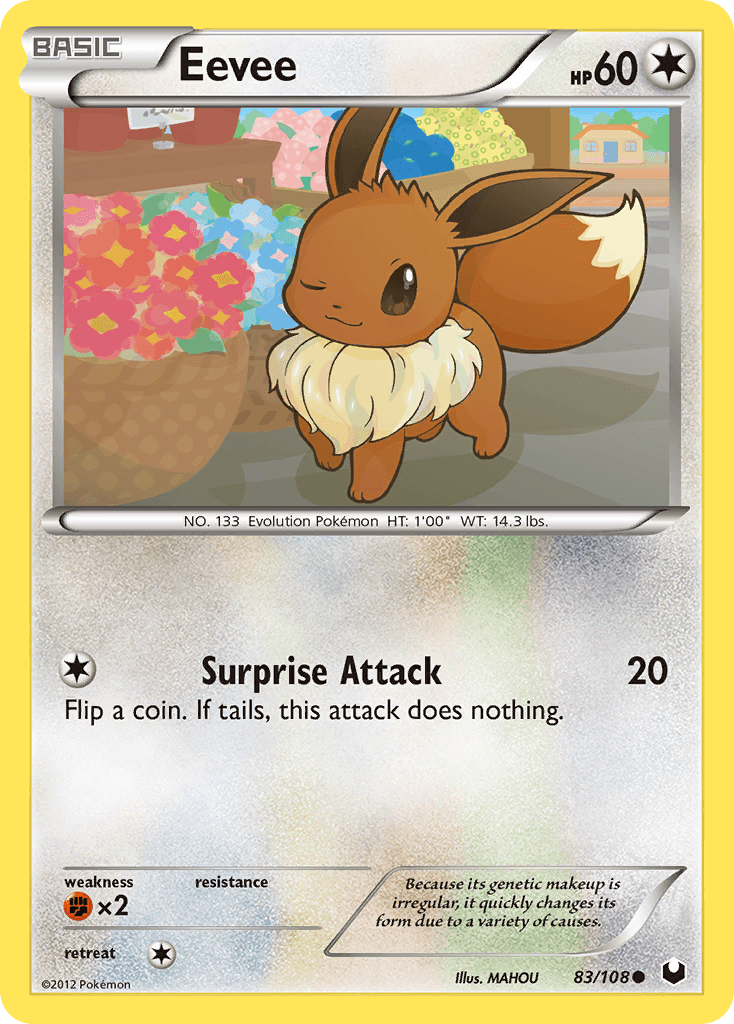 Eevee z edície Dark Explorers, karta č.83