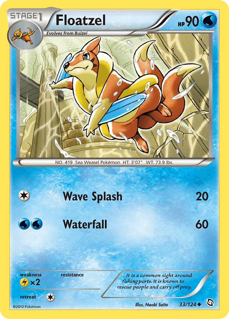 Floatzel z edície Dragons Exalted, karta č.33
