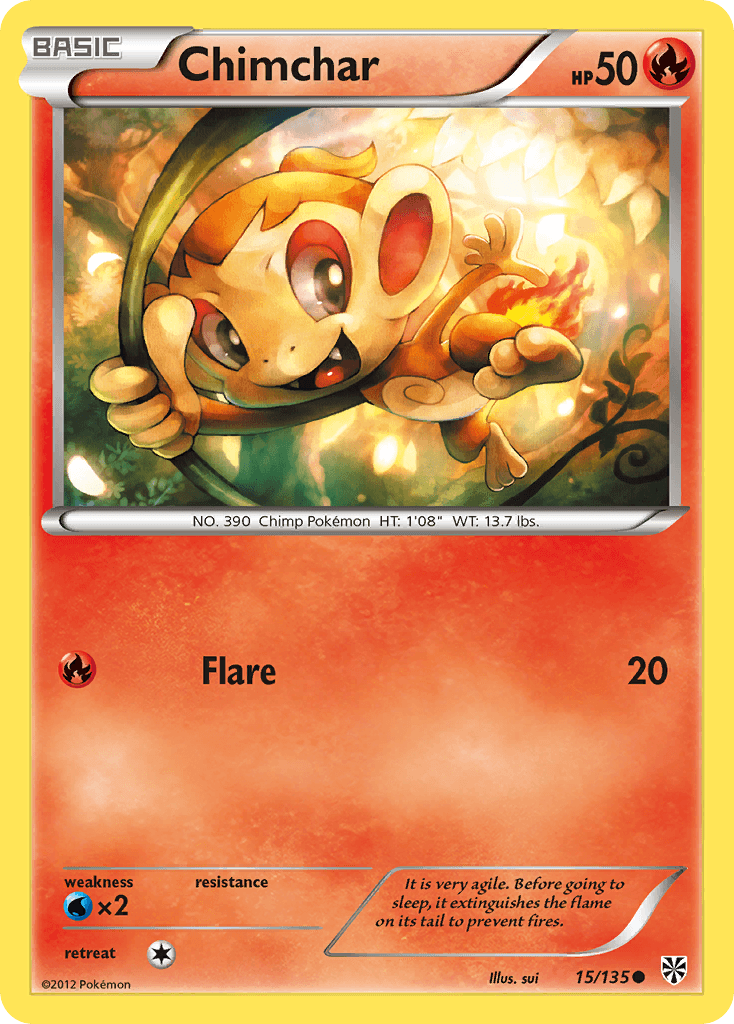 Chimchar z edície Plasma Storm, karta č.15