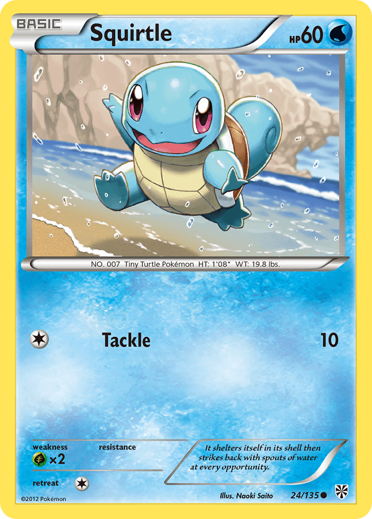 Squirtle z edície Plasma Storm, karta č.24