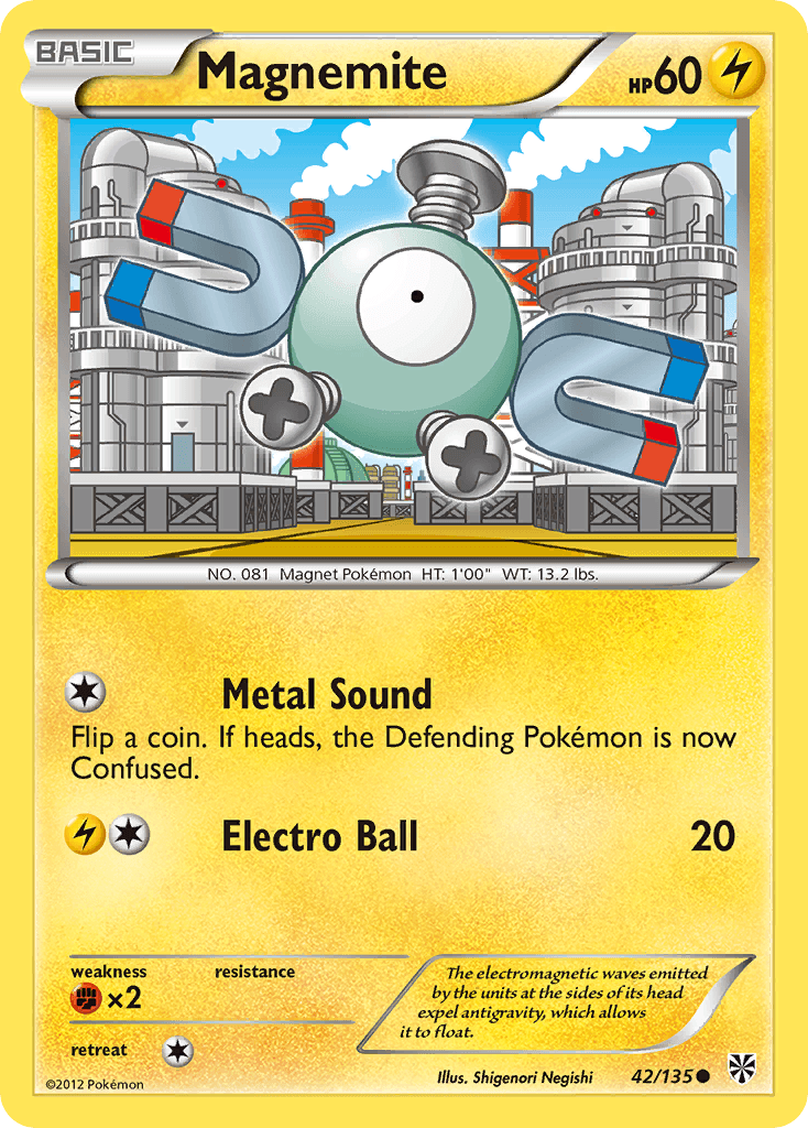 Magnemite z edície Plasma Storm, karta č.42