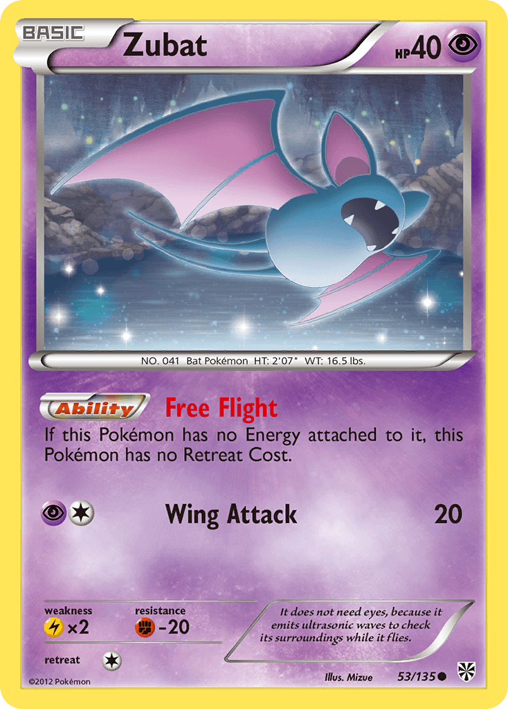 Zubat z edície Plasma Storm, karta č.53