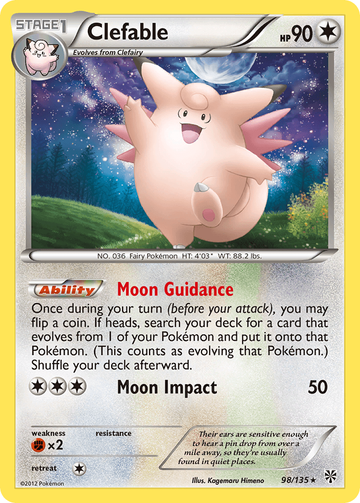 Clefable z edície Plasma Storm, karta č.98