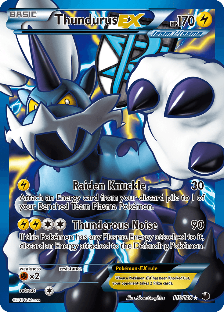 Thundurus-EX z edície Plasma Freeze, karta č.110