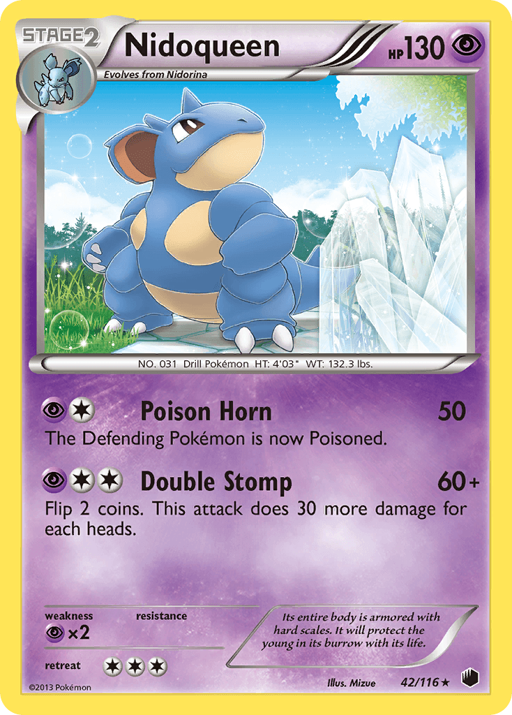 Nidoqueen z edície Plasma Freeze, karta č.42