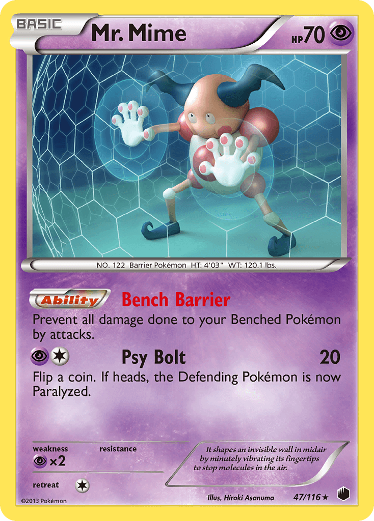 Mr. Mime z edície Plasma Freeze, karta č.47