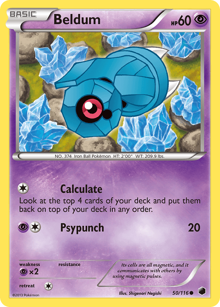 Beldum z edície Plasma Freeze, karta č.50
