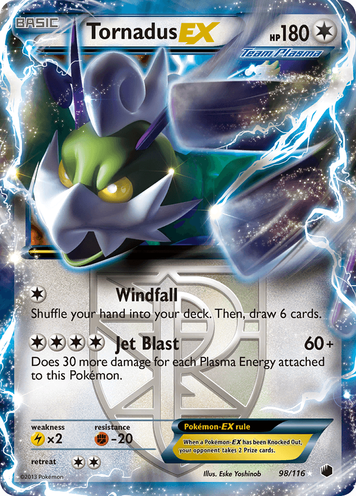 Tornadus-EX z edície Plasma Freeze, karta č.98