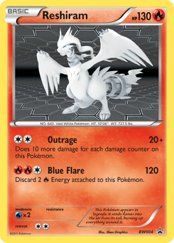 Reshiram z edície BW Black Star Promos, karta č.BW004