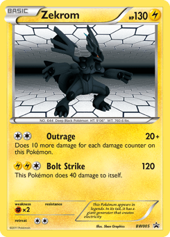 Zekrom z edície BW Black Star Promos, karta č.BW005