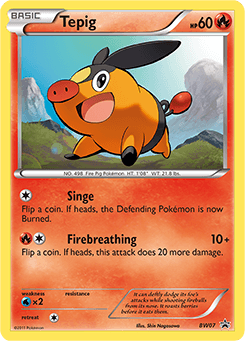 Tepig z edície BW Black Star Promos, karta č.BW07