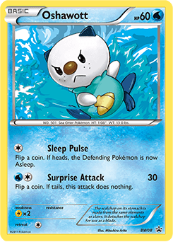 Oshawott z edície BW Black Star Promos, karta č.BW08