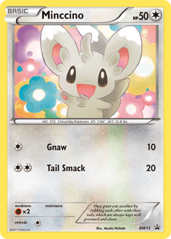 Minccino z edície BW Black Star Promos, karta č.BW13