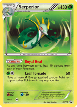 Serperior z edície BW Black Star Promos, karta č.BW20