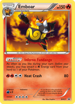 Emboar z edície BW Black Star Promos, karta č.BW21