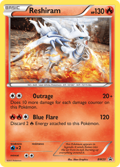 Reshiram z edície BW Black Star Promos, karta č.BW23