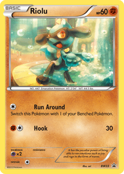 Riolu z edície BW Black Star Promos, karta č.BW33