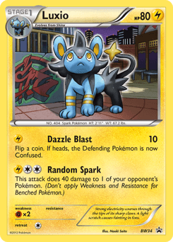 Luxio z edície BW Black Star Promos, karta č.BW34