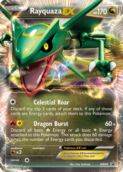 Rayquaza-EX z edície BW Black Star Promos, karta č.BW47