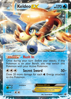 Keldeo-EX z edície BW Black Star Promos, karta č.BW61