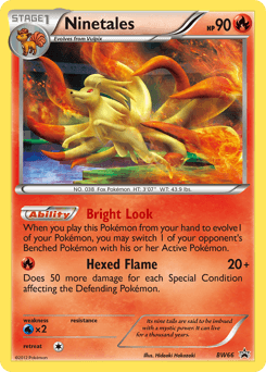 Ninetales z edície BW Black Star Promos, karta č.BW66
