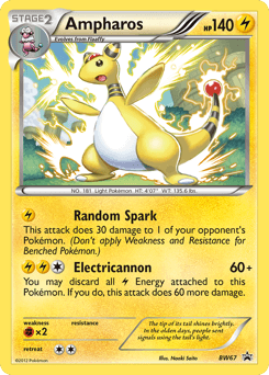 Ampharos z edície BW Black Star Promos, karta č.BW67