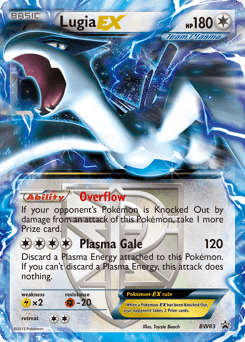 Lugia-EX z edície BW Black Star Promos, karta č.BW83