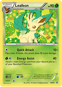 Leafeon z edície BW Black Star Promos, karta č.BW87