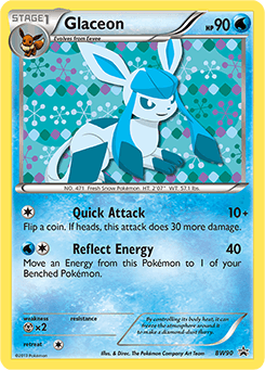 Glaceon z edície BW Black Star Promos, karta č.BW90