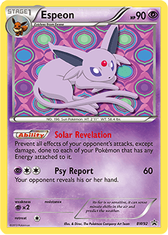 Espeon z edície BW Black Star Promos, karta č.BW92