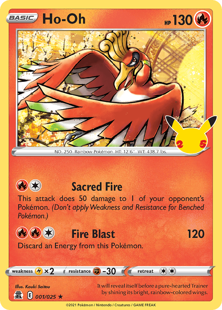 Ho-Oh z edície Celebrations, karta č.1