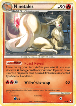 Ninetales z edície Call of Legends, karta č.17
