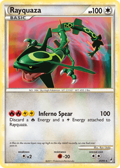 Rayquaza z edície Call of Legends, karta č.20