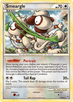 Smeargle z edície Call of Legends, karta č.21
