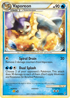 Vaporeon z edície Call of Legends, karta č.52