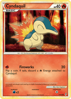 Cyndaquil z edície Call of Legends, karta č.55