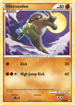 Hitmonlee z edície Call of Legends, karta č.58