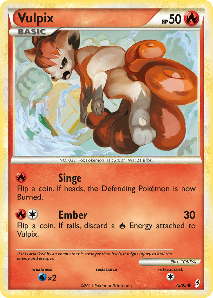 Vulpix z edície Call of Legends, karta č.75