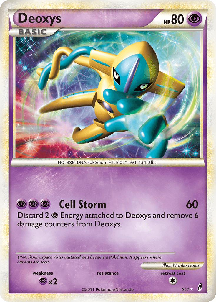 Deoxys z edície Call of Legends, karta č.SL1