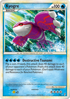 Kyogre z edície Call of Legends, karta č.SL6