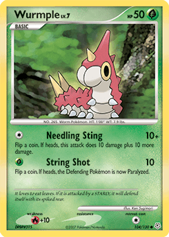 Wurmple z edície Diamond & Pearl, karta č.104