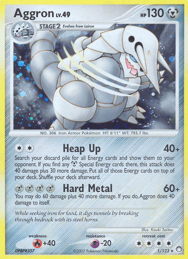 Aggron z edície Mysterious Treasures, karta č.1