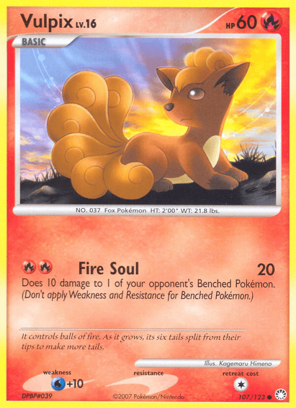 Vulpix z edície Mysterious Treasures, karta č.107