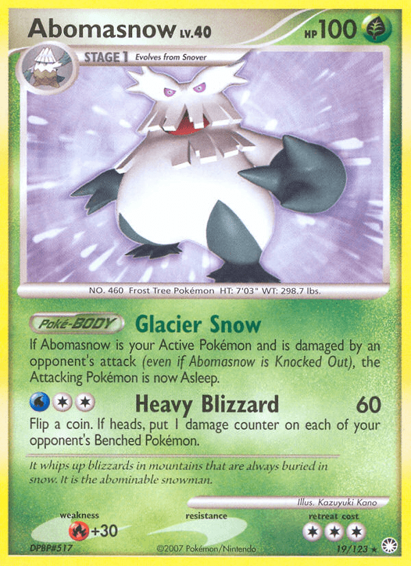 Abomasnow z edície Mysterious Treasures, karta č.19
