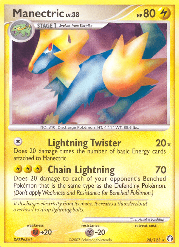 Manectric z edície Mysterious Treasures, karta č.28