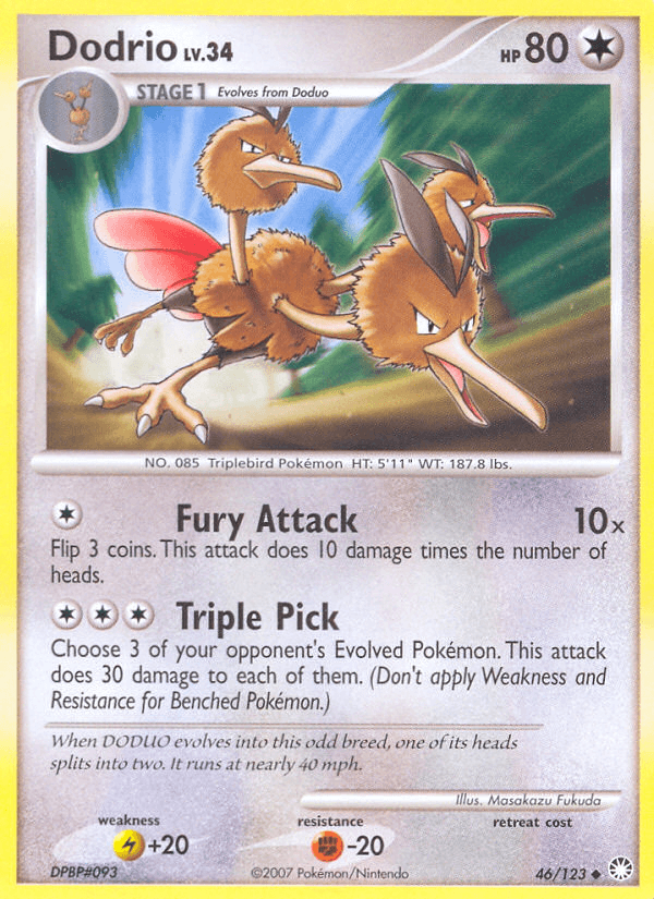 Dodrio z edície Mysterious Treasures, karta č.46
