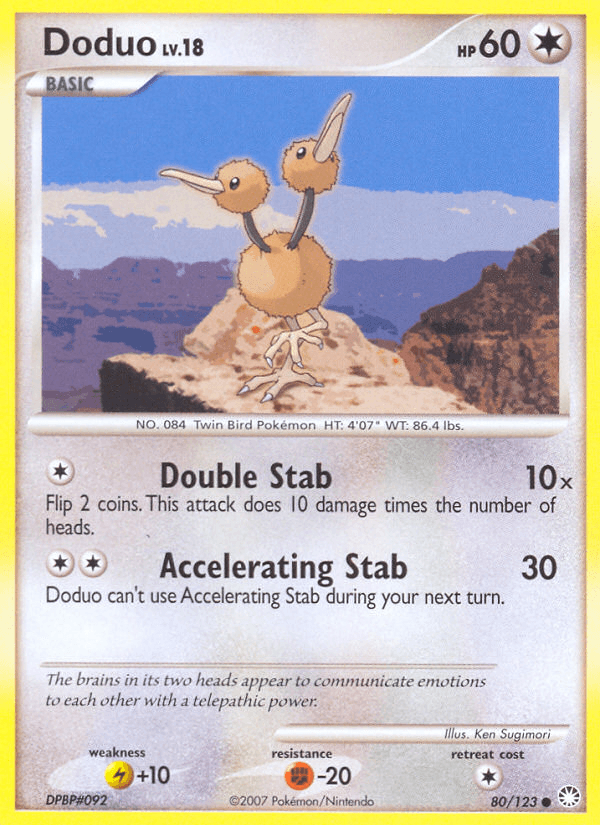 Doduo z edície Mysterious Treasures, karta č.80