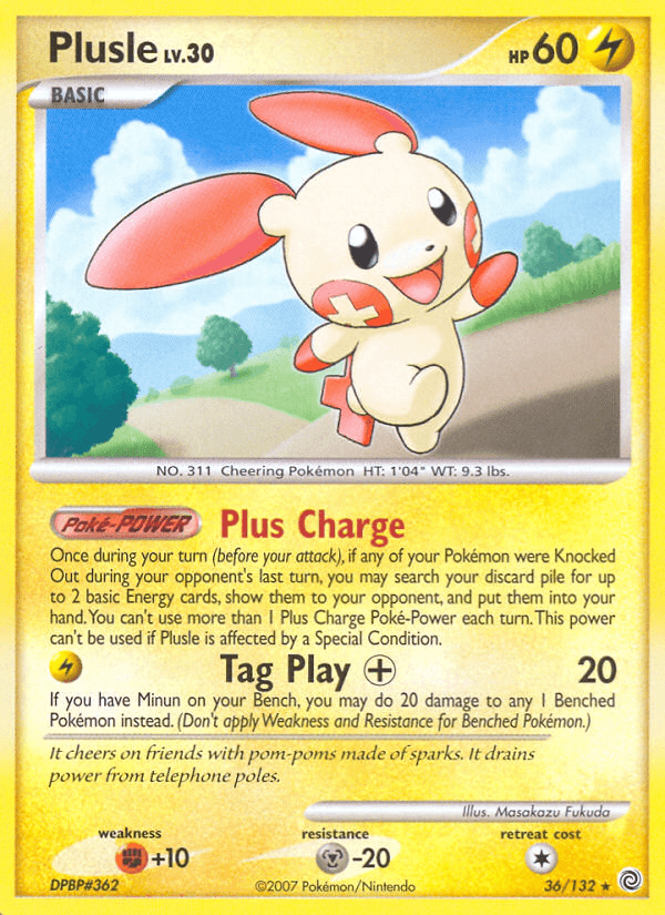 Plusle z edície Secret Wonders, karta č.36