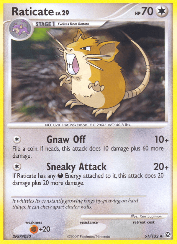 Raticate z edície Secret Wonders, karta č.61