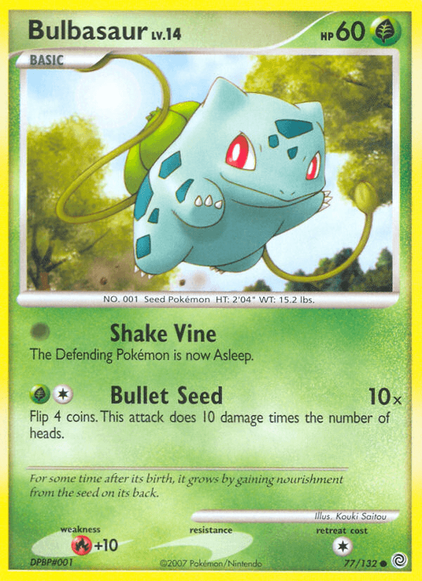 Bulbasaur z edície Secret Wonders, karta č.77